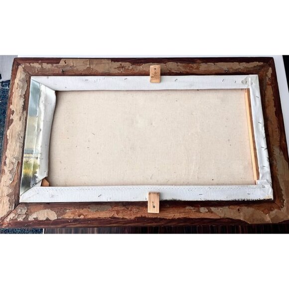 Vintage BRENNER ART Oil Painting Signed-Brenner, cabin scene - Picture 9 of 10